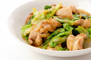 Soya fasulyeli kızarmış tavuk.