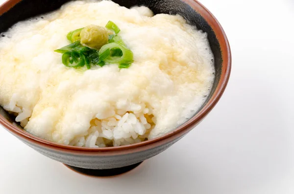 Tigela Arroz Tororo Comida Japonesa Inhame Chinês Moído Arroz — Fotografia de Stock