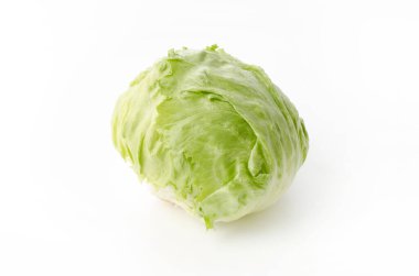 Beyaz Arkaplanda Yeşil Buzdağı Marulu