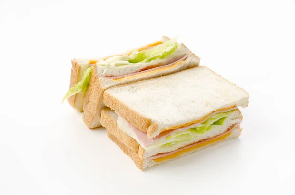 Здоровий Бутерброд Шинкою Сиром Салатом — стокове фото