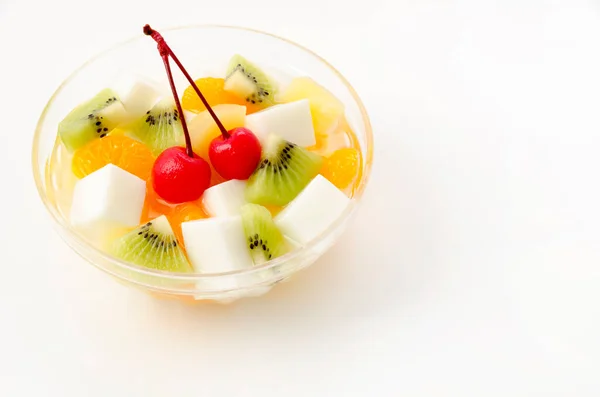 Japanische Süßigkeiten Fruchtcocktails Mit Milchagar — Stockfoto