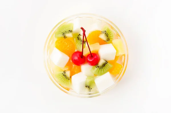 Doces Japoneses Coquetéis Frutas Com Ágar Leite — Fotografia de Stock