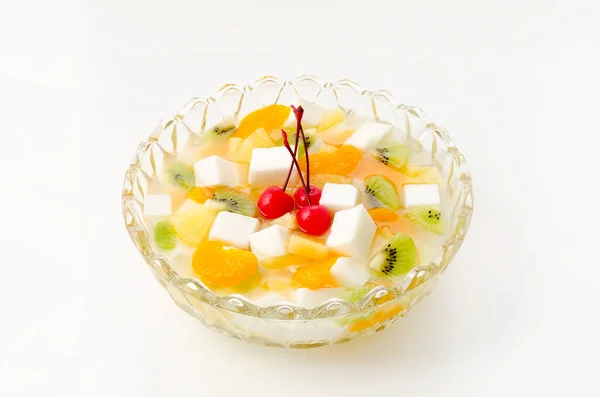 Japanese Sweets Fruit Cocktails Milk Agar — 스톡 사진