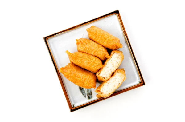 Japanese Cuisine Inari Sushi Vinegared Boiled Rice Wrapped Fried Tofu — Stock Photo, Image