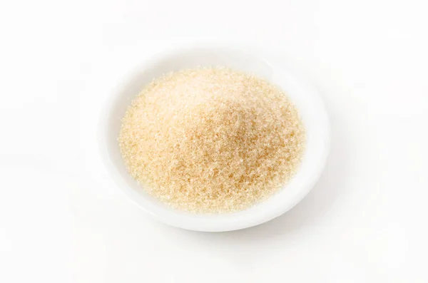 San Ontou Light Brown Sugar White Plate White Background — Stock Photo, Image