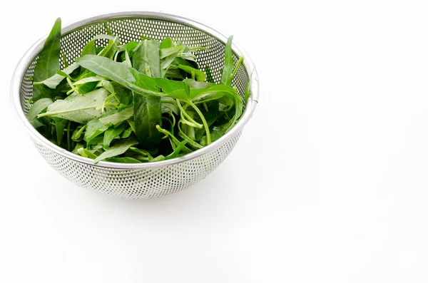 Skär Grönsaker Redo För Matlagning Chinese Morning Glory — Stockfoto