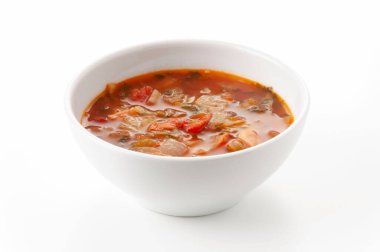 Beyaz Kasede Yürekli Sebze Çorbası