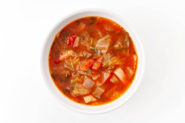 Beyaz Kasede Yürekli Sebze Çorbası