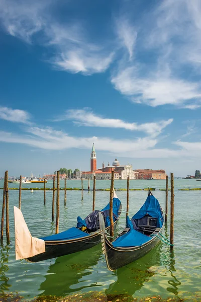 Beautiful Church of San Giorgio Maggiore and gondolas, Venice, I — Stock Photo, Image