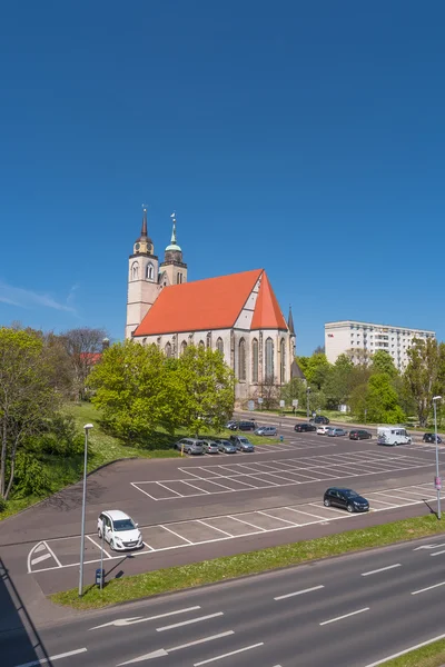 View on Magdeburg city center and downtown in Spring, Magdeburg, — Stock Photo, Image