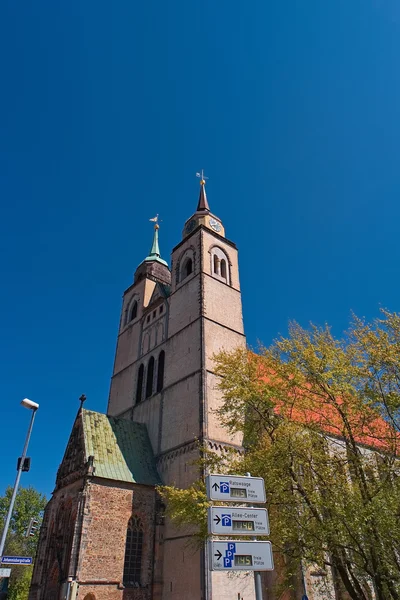 Vista sul centro di Magdeburgo e sul centro in primavera, Magdeburgo , — Foto Stock