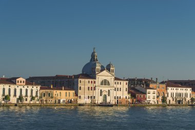 Şaşırtıcı Venedik, İtalya, cityscape, gün batımı ile erken akşam