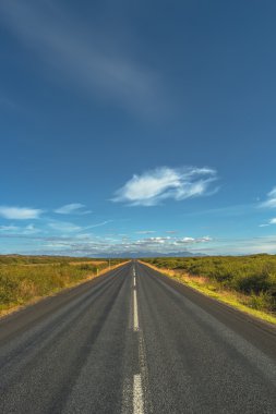 İzole yol ve İzlanda, summe İzlanda renkli manzaraya