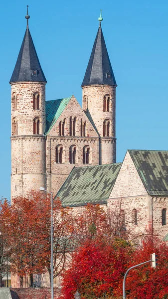 Ancient Two Towers Church Monastery Our Beloved Women Kloster Unser — Stock Photo, Image