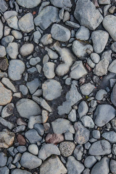 Runde Flusskiesel Als Hintergrund Und Textur Nahaufnahme Details — Stockfoto