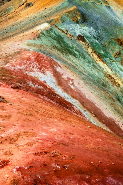 Alışılmadık Desenler Kıvrımlı Çizgiler Sihirli Renkler Zlanda Nın Landmannalaugar Bölgesindeki — Stok fotoğraf