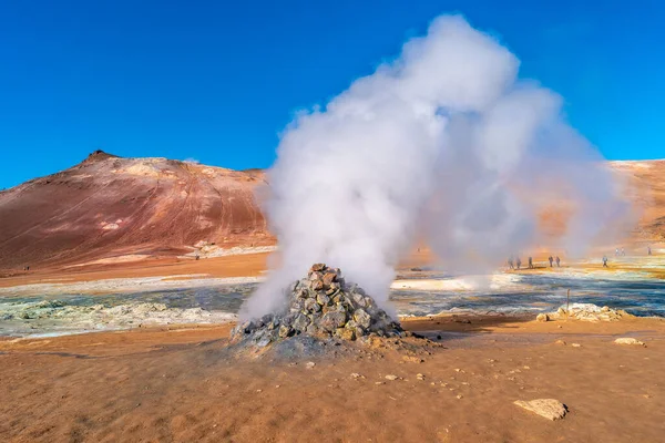 Geothermal Active Zone Hverir Myvatn Lake Iceland Resembling Martian Red — Stock Photo, Image