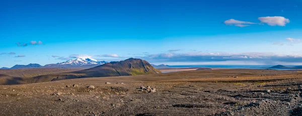 Güzel Renkli Zlanda Manzarasının Panoramik Manzarası Snaefelller Yaz Sonu Zirvesi — Stok fotoğraf