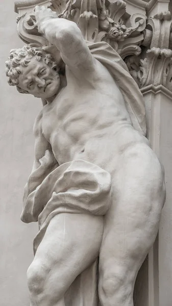 Statue Atlas Puissant Émotionnel Ère Renaissance Vienne Autriche — Photo