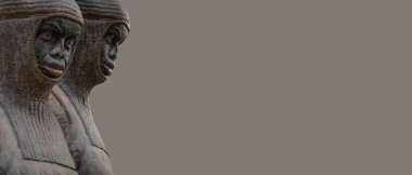 Magdeburg Katedrali 'nde Aziz Maurice' in antik heykelinin olduğu afiş, 13 yüzyılda Teb 'den Roma Afrika askeri olarak, kopya uzayı ile birlikte. Siyahların hayatı kavramı