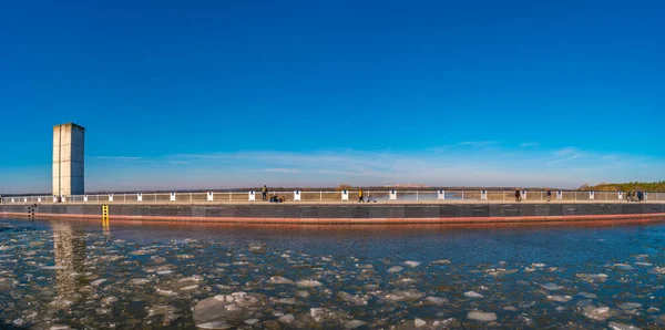 Vue Panoramique Sur Célèbre Pont Eau Merveille Canal Navigation Maritime — Photo