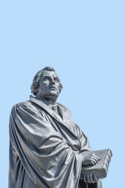 Dresden şehir merkezindeki Neumarkt Meydanı 'nda Martin Luther' in anıtı, Katolik Kilisesi 'nde Reform' a başlayan bir teolog, besteci, rahip, metin için kopyalama alanı ile Almanya 'da