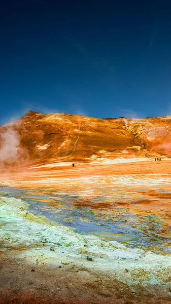 Paisaje Marciano Hverir Zona Geotérmica Activa Cerca Del Lago Myvatn — Foto de Stock