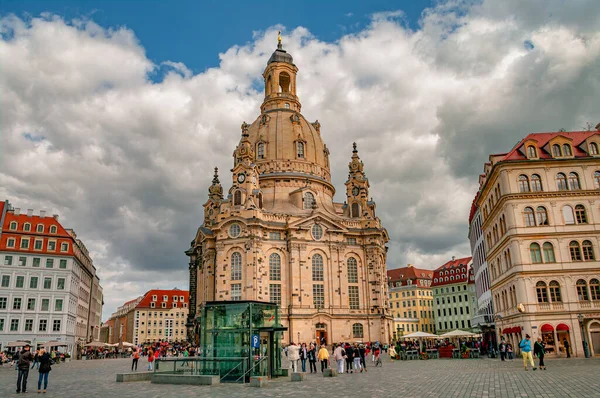 Stadsbilden Vackra Gamla Dresden Historiska Och Turistiska Centrum Centrala Dresden — Stockfoto