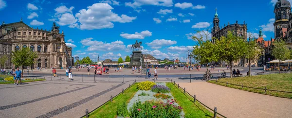 Güzel Yaşlı Dresden Şehri Almanya Nın Dresden Şehrinde Tarihi Turistik — Stok fotoğraf