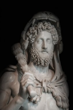 Bir heykel güçlü Herkül, portre, Roma, İtalya