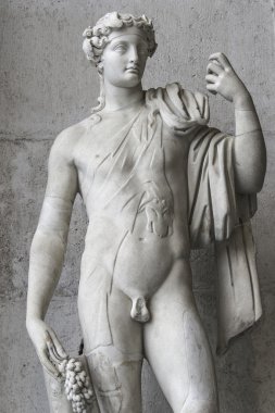 Statue of  naked Apollone with a cat, Rome, Italy clipart
