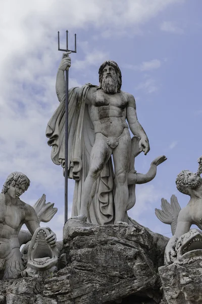 Statua di Nettuno alla fontana, Roma, Italia, 2014 — Foto Stock