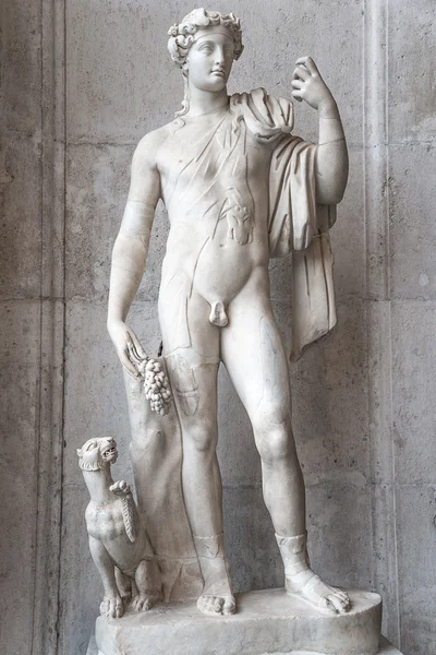 Statue of  naked Apollone with a cat, Rome, Italy — Stock Photo, Image