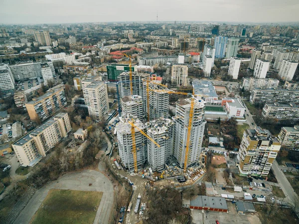 Construction Site City Aerial View Aerial Photo City Development Buildings — Stock Photo, Image