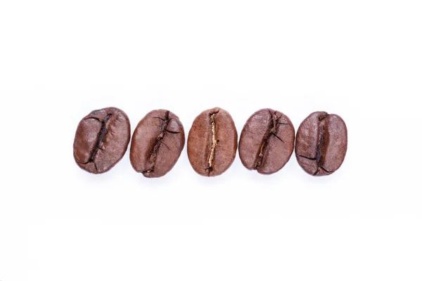 Sign Made Coffee Beans White Background Coffee Beans Isolated White — Fotografia de Stock