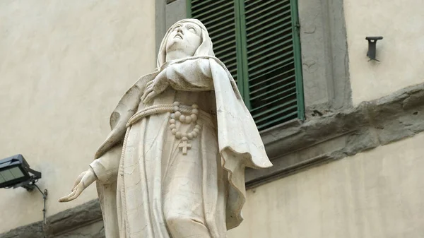 Cortona Arezzo Toscana Italia Mayo 2019 Estatua Santa Margarita Centro — Foto de Stock