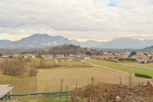 Costa Masnaga Lecco Lombardy Italy January 2020 Brianza Landscape Camisasca — Stock Photo, Image