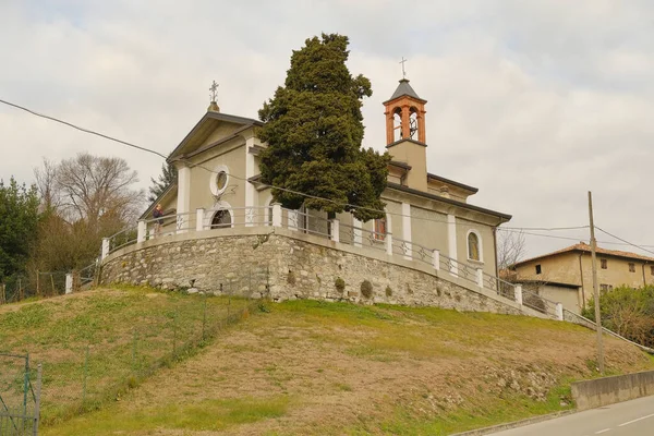 Costa Masnaga Lecco Lombardía Italia Enero 2020 Iglesia Sant Ambrogio —  Fotos de Stock