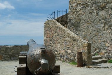 Camogli 'deki Dragonara Kalesi, Genoa, Liguria, İtalya.