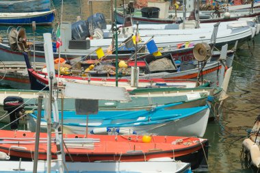 İtalya 'nın Cenova eyaletindeki Camogli limanı..