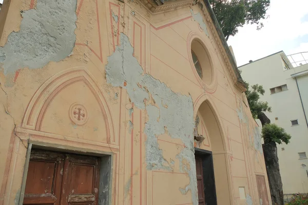 Ancient Saint Leonard Chapel Cavi District Lavagna Italy — Stock Photo, Image