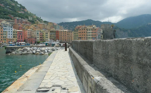 Quai Port Camogli Dans Province Gênes Ligurie Italie — Photo