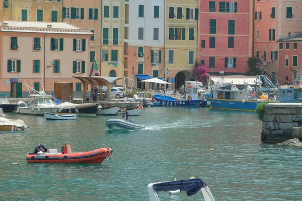 Haven Van Camogli Provincie Genua Ligurië Italië — Stockfoto