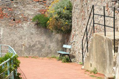 Cenova, Liguria / İtalya - 15 Haziran 2020: Anita Garibaldi Gezinti Alanı Nervi 'de.