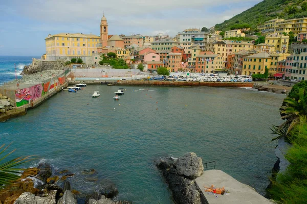 热那亚 Liguria Italy June 2017 Little Harbour Nervi — 图库照片