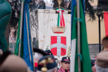 Como belediyesinin bayrağı, Lombardy, İtalya.