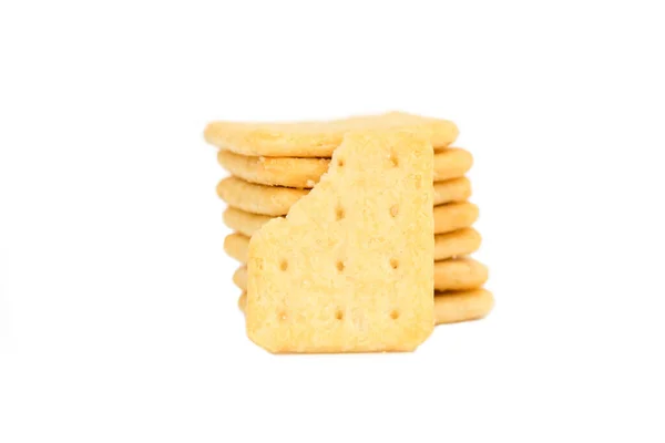 Mini Biscoitos Isolados Fundo Branco — Fotografia de Stock