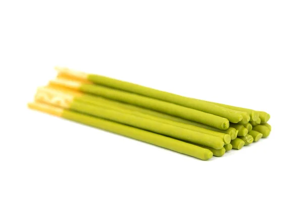 Biscuit Sticks Covered Matcha Green Tea Flavour — Stok Foto