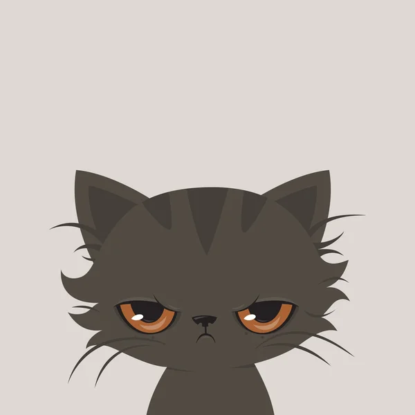 Desenhos animados de gato irritado. Gato grumpy bonito, vetor . —  Vetores de Stock