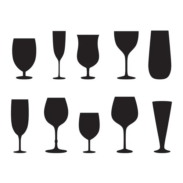 Glass set or collection. — Stock Vector